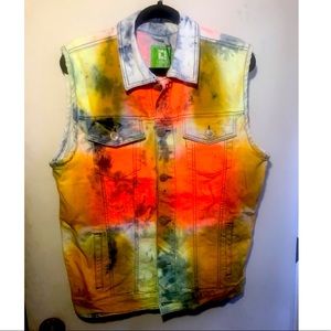 Punky Spray Paint Jean Vest